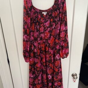 Steve Madden Vibrant Pink and Red Floral Dress